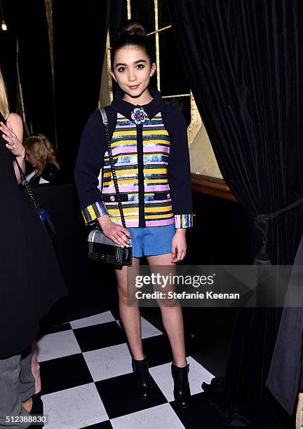 Actress Rowan Blanchard attends the I Love Coco Backstage Beauty Lounge at Chateau Marmont's Bar Marmont on February 25, 2016 in Hollywood,...