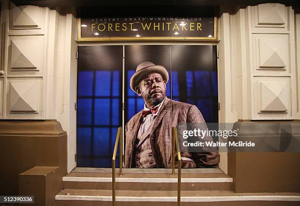 Theatre Marquee for the Broadway opening night performance of 'Hughie' starring Forest Whitaker at the Booth Theater on February 25, 2016 in New York...