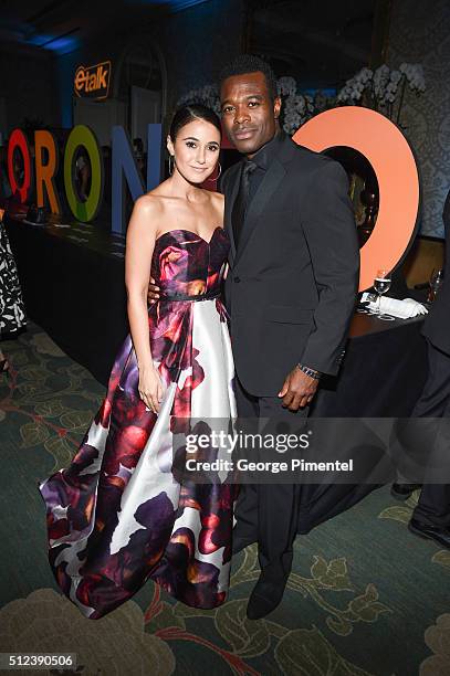 Emmanuelle Chriqui and Lyriq Bent attend the 3rd Annual "An Evening With Canada's Stars" at Four Seasons Hotel Los Angeles at Beverly Hills on...