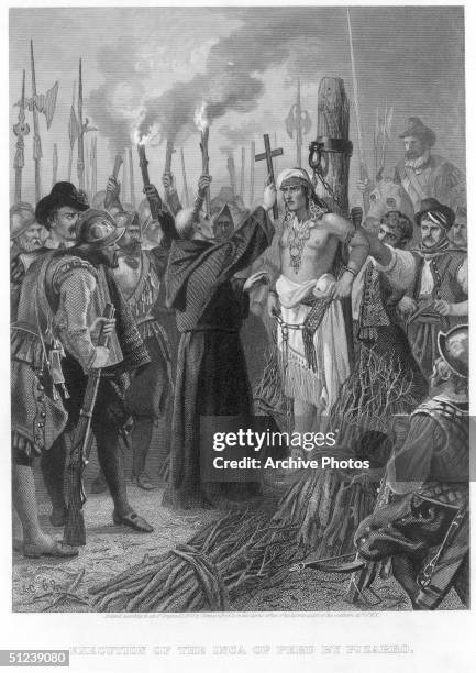 Circa 1530, Francisco Pizarro . Spanish conquistador. His 3rd expedition landed on Peru's coast, ascended the Andes to Cajamarca, met and imprisoned...