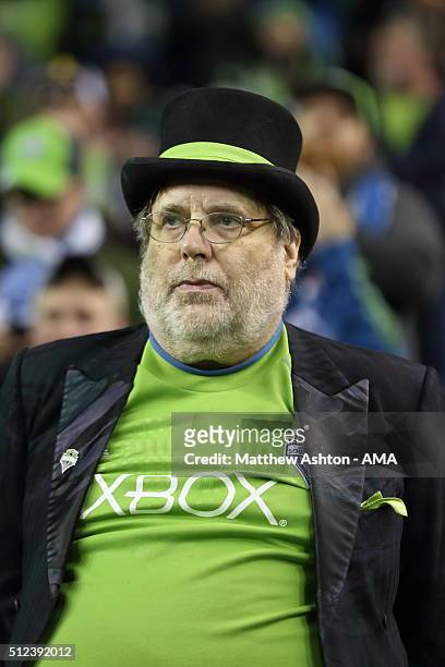 Fan of the Seattle Sounders during the CONCACAF Champions League match between Seattle Sounders and Club America at CenturyLink Field on February 23,...