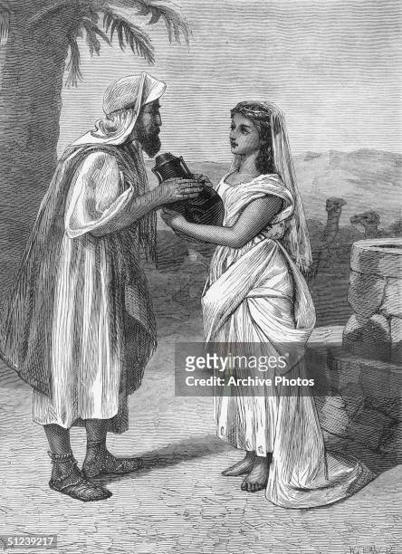 Circa 1500 BC, Rebecca. Biblical woman in Book of Genesis 24:44-46. The wife of Isaac. The servant of Abraham, Eliezer, is sent to the land of...