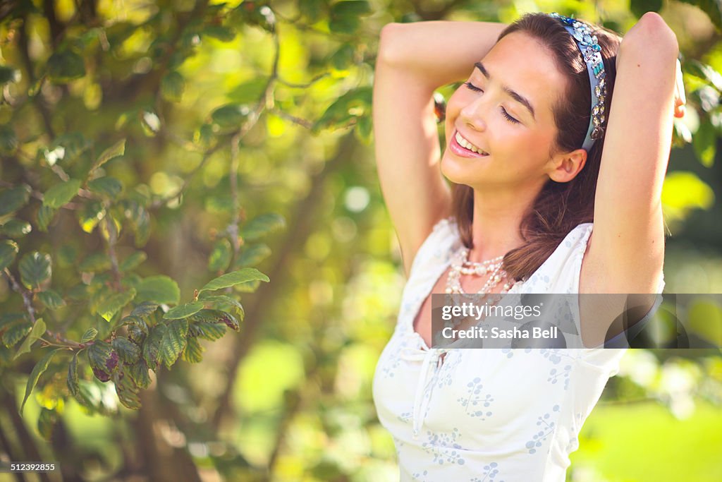 Portrait of Young Beautiful Woman Relaxing