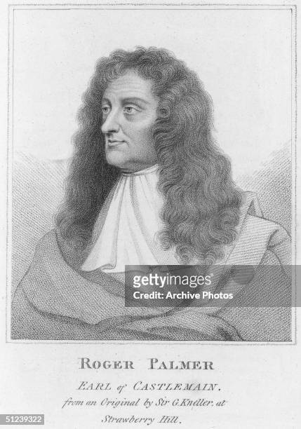 Circa 1680, Roger Palmer . 1st Earl of Castlemaine. English Royalist Catholic courtier and pamphleteer, married Barbara Villiers, mistress of Charles...
