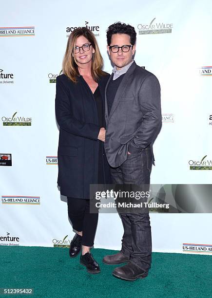 Director J.J. Abrams and wife Katie McGrath attend the 2016 Oscar Wilde Awards at Bad Robot on February 25, 2016 in Santa Monica, California.