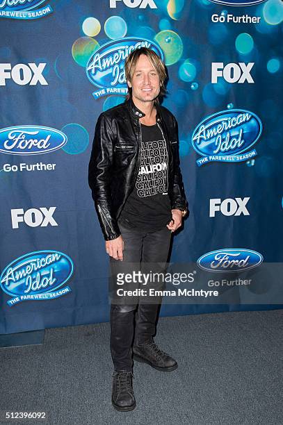 Singer Keith Urban attends Meet Fox's "American Idol XV" Finalists at The London Hotel on February 25, 2016 in West Hollywood, California.