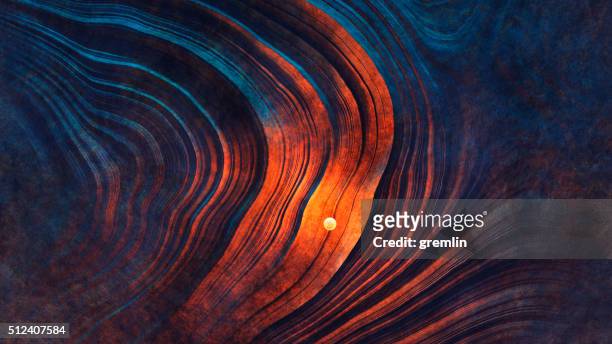 misterioso sfera di luce sul marziani paesaggio librarsi nell'aria - roccia foto e immagini stock
