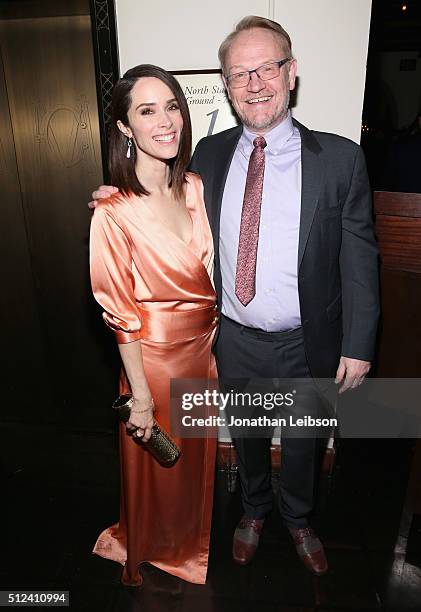 Actors Abigail Spencer and Jared Harris attend the Cadillac Oscar Week Celebration at Chateau Marmont on February 25, 2016 in Los Angeles, California.