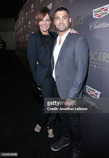 Actors Allison Janney and Philip Joncas attend the Cadillac Oscar Week Celebration at Chateau Marmont on February 25, 2016 in Los Angeles, California.