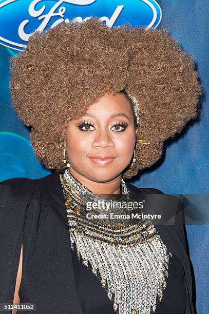 American Idol contestant La'Porsha Renae attends Meet Fox's "American Idol XV" Finalists at The London Hotel on February 25, 2016 in West Hollywood,...