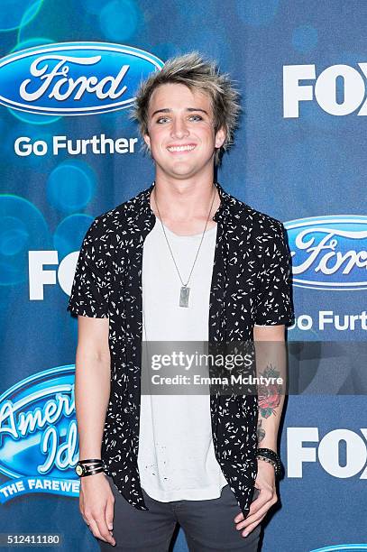 American Idol contestant Dalton Rapattoni attends Meet Fox's "American Idol XV" Finalists at The London Hotel on February 25, 2016 in West Hollywood,...