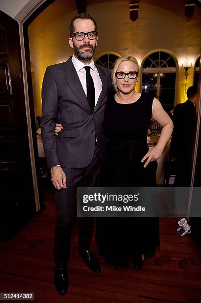 Actress Patricia Arquette and artist Eric White attend The Dinner For Equality co-hosted by Patricia Arquette and Marc Benioff on February 25, 2016...