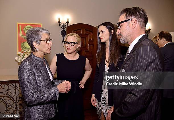 Hannah-Beth Jackson, Patricia Arquette, Christina Arquette and David Arquette attend The Dinner For Equality co-hosted by Patricia Arquette and Marc...