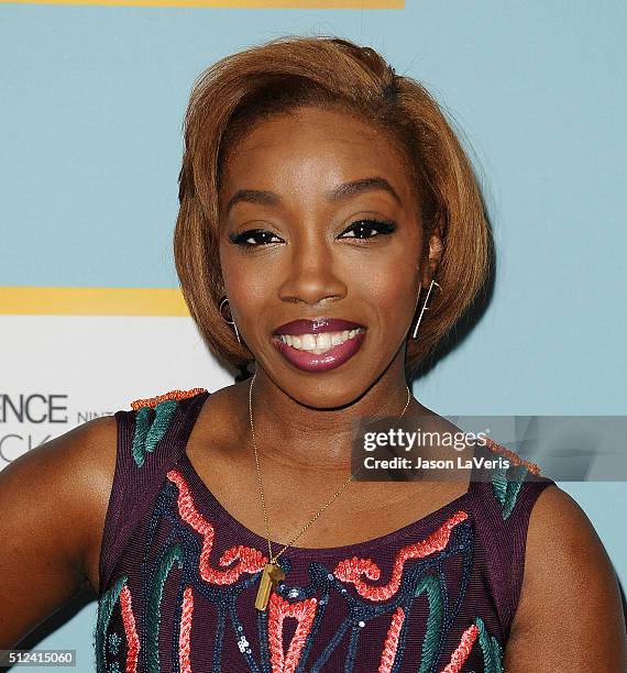 Singer Estelle Fanta Swaray attends the Essence 9th annual Black Women In Hollywood event at the Beverly Wilshire Four Seasons Hotel on February 25,...