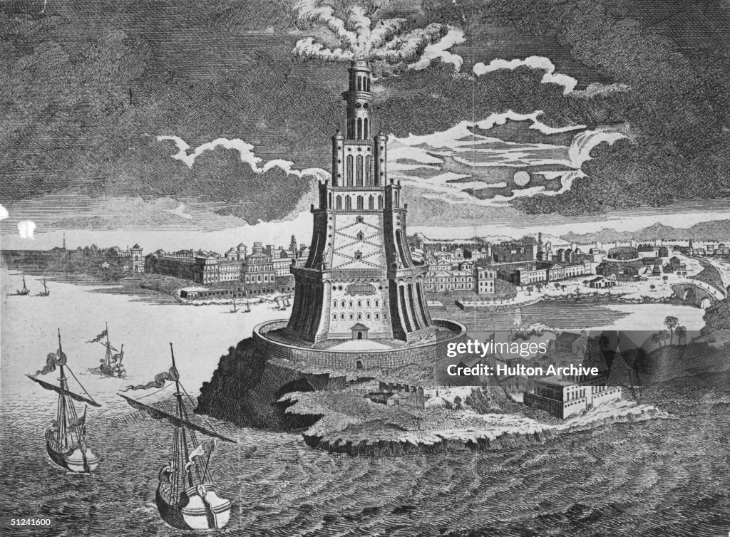 Pharos Rome Circa 1200, The great classical lighthouse at Pharos guided ships ...