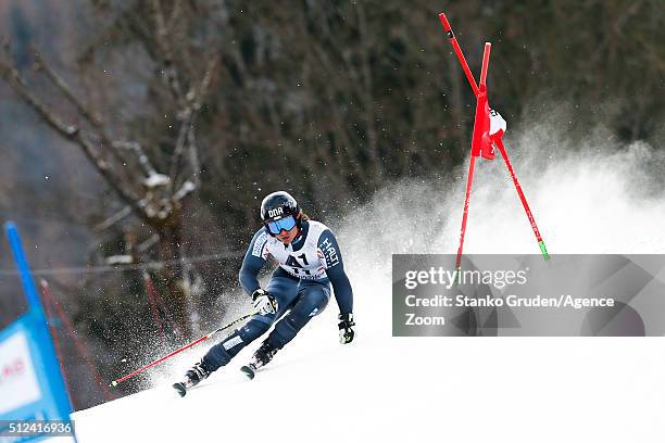 Marcus Sandell of Finland competes during the Audi FIS Alpine Ski World Cup Men's Giant Slalom on February 26, 2016 in Hinterstoder, Austria.