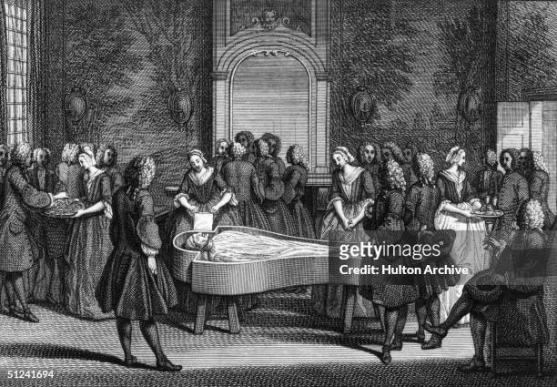 Circa 1733, The funeral in a well to do family in 1733.