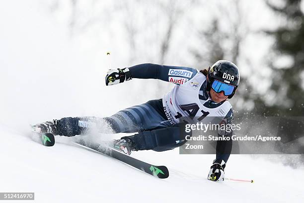 Marcus Sandell of Finland competes during the Audi FIS Alpine Ski World Cup Men's Giant Slalom on February 26, 2016 in Hinterstoder, Austria.