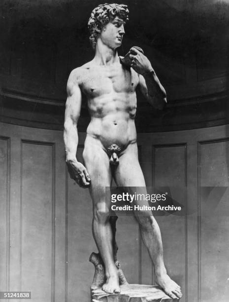 Circa 930 BC, David , the first king of the Judean dynasty of Israel. Original Artwork: 'David' by Michelangelo, of 1501-04, at the Accademia,...