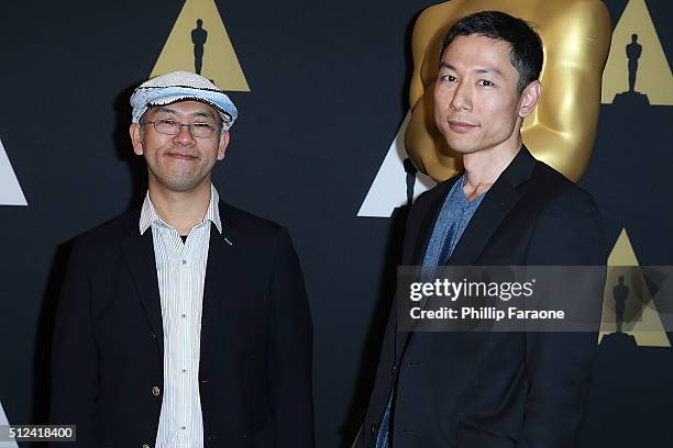 Director Hiromasa Yonebayashi and Producer Yoshiaki Nishimura attend 88th Annual Academy Awards Oscar Week Celebrates Animated Features at the...