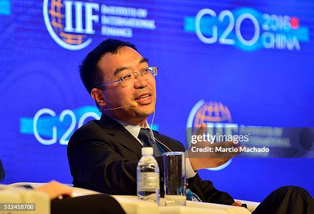 He Fan, Chief Economist of Caixin Insight Group during the 2016 IIF G20 Conference on February 26, 2016 in Shanghai, China.