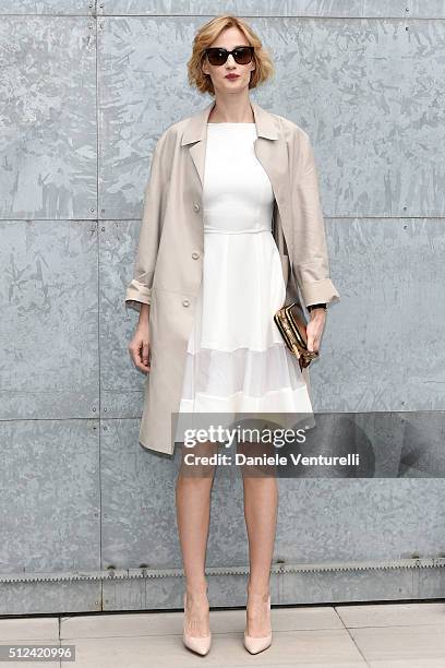 Eva Riccobono attends the Emporio Armani show during Milan Fashion Week Fall/Winter 2016/17 on February 26, 2016 in Milan, Italy.