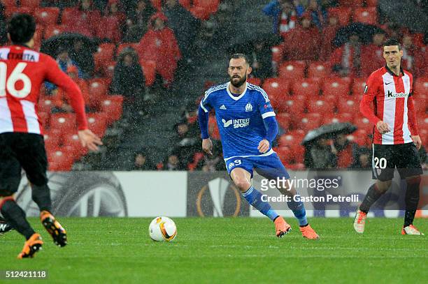 Steven Fletcher of Marseille during the UEFA Europa League Round of 32, Second Leg match between Athletic Bilbao v Marseille at the Stade San Mames...