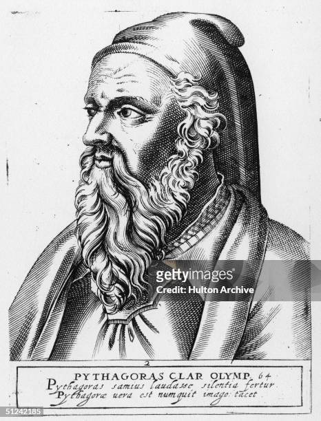 Circa 530 BC, Philosopher, sage and mathematician Pythagoras .