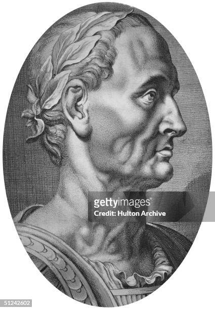 Circa 60 BC, Roman soldier, statesman and dictator Julius Caesar .
