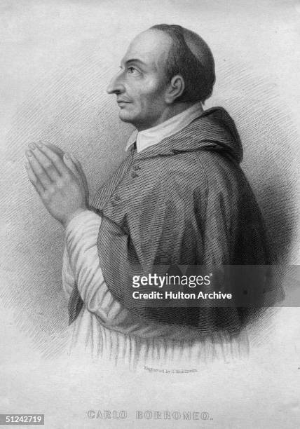 Circa 1580, Italian primate St Carlo Borromeo, , archbishop of Milan, canonized in 1610.