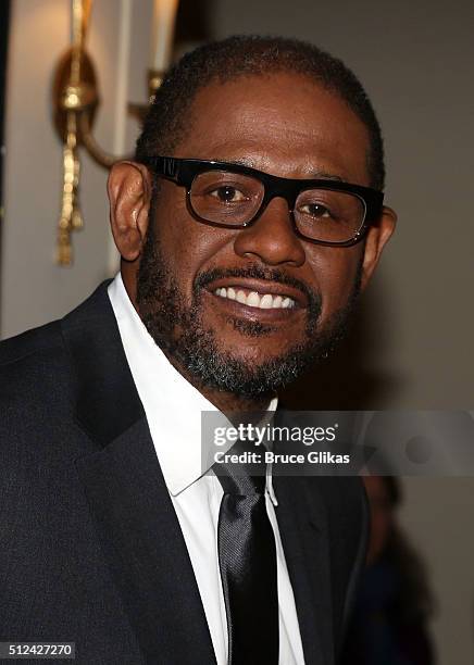 Forest Whitaker poses at the Opening Night of Eugene O'Neill's "Hughie" on Broadway at The Booth Theater on February 25, 2016 in New York City.