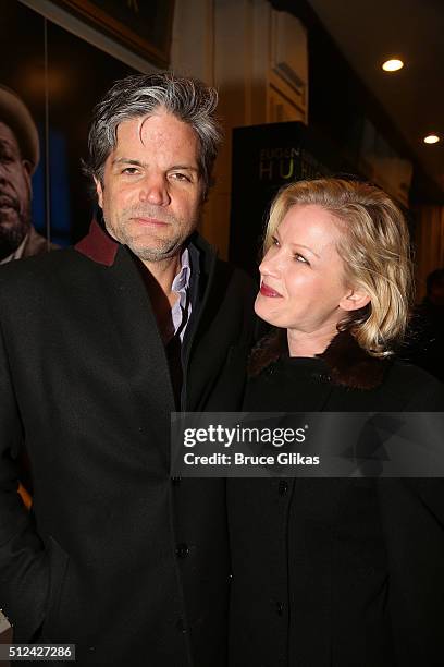 Tod Williams and wife Gretchen Mol pose at the Opening Night of Eugene O'Neill's "Hughie" on Broadway at The Booth Theater on February 25, 2016 in...