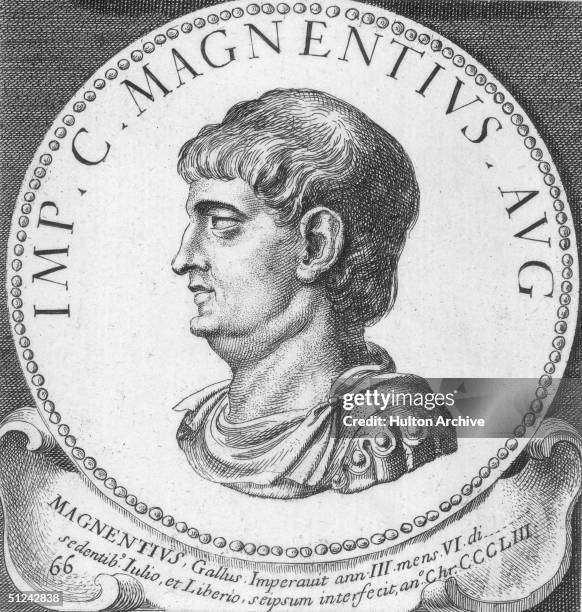 Circa 383 AD, Roman Emperor Magnus Maximus .