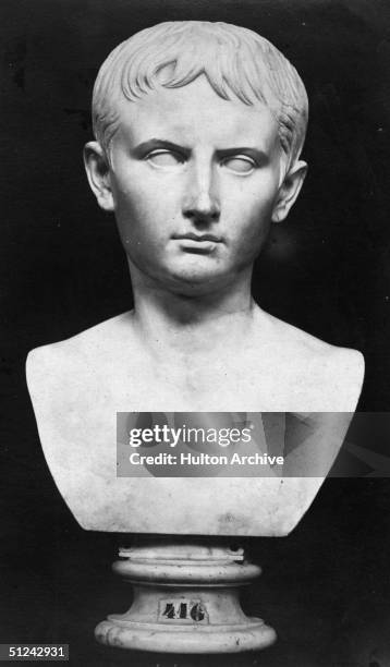 Circa 14 AD, Augustus Caesar born Caius Octavian, also known as Caius Julius Octavian Caesar, First Roman Emperor.