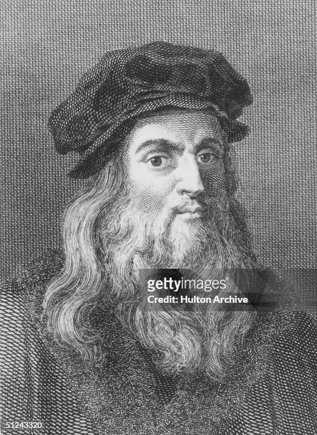 Circa 1510, Florentine High Renaissance painter, sculptor, architect, engineer and scientist, Leonardo da Vinci .