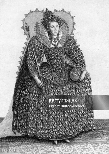 Circa 1580, Queen Elizabeth I of England .