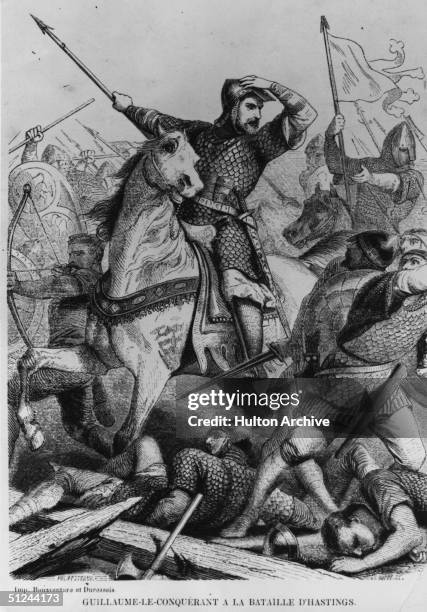 Circa 1066, William I the Conqueror , King of England from 1066, in battle where he beat Harold II at Hastings. He was later crowned at Westminster...