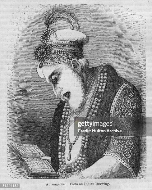 Circa 1680, Aurangzeb , last of the great Mughal emperors of India.