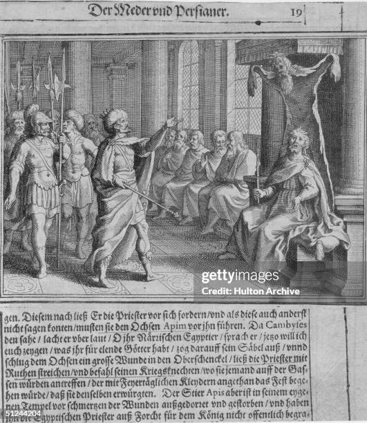 Circa 525 BC, King Cambyses II of Persia killed and skinned Sisamnes, a judge who had offended him and then hung the skin up over the seat of...