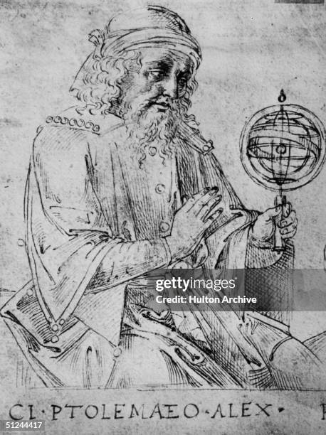 Circa 160 AD, Egyptian astronomer and geographer Ptolemy, or Claudius Ptolemaeus, .