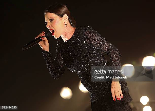 Tina Arena performs in concert at the Perth Concert Hall on February 26, 2016 in Perth, Australia.
