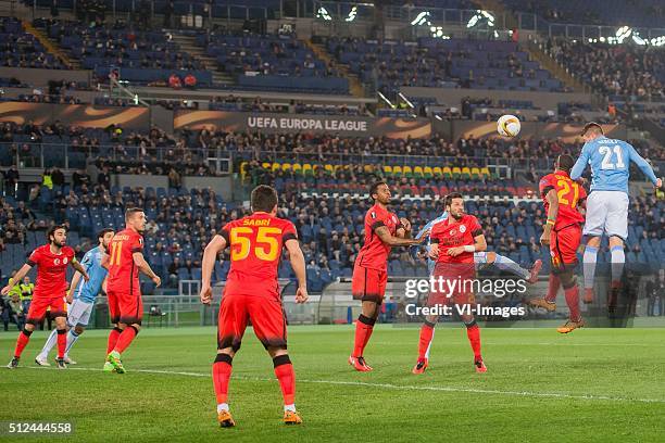 Selcuk Inan of Galatasaray, Lukas Marco Parolo of SS Lazio Roma, Josef Podolski of Galatasaray, Sabri Sarioglu of Galatasaray, Ryan Donk of...