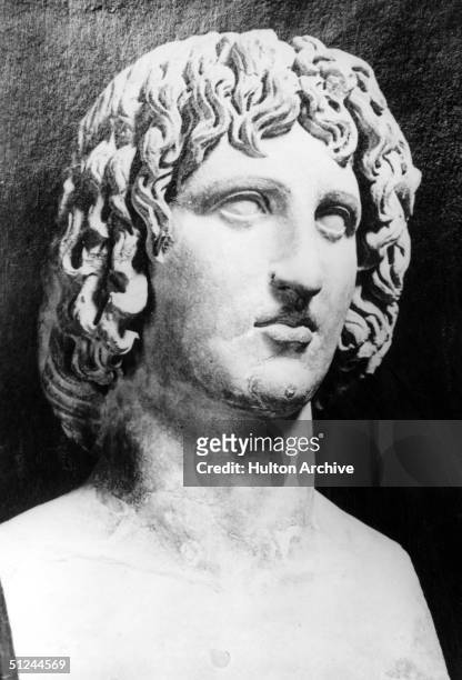 Circa 45 BC, A bust of Roman writer and poet Virgil on display in Rome.