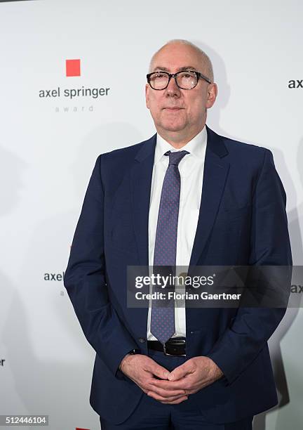 Gerd Billen, State Secretary to the Federal Minister of Justice and Consumer Protection, poses for a photo before the Axel-Springer-Award on February...