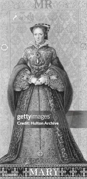 Circa 1553, Mary I, , queen of England from 1553. She was the daughter of King Henry VIII.