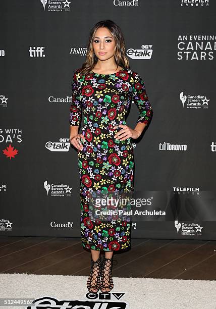 Actress Meaghan Rath attends the 3rd annual "An Evening With Canada's Stars" at Four Seasons Hotel Los Angeles at Beverly Hills on February 25, 2016...