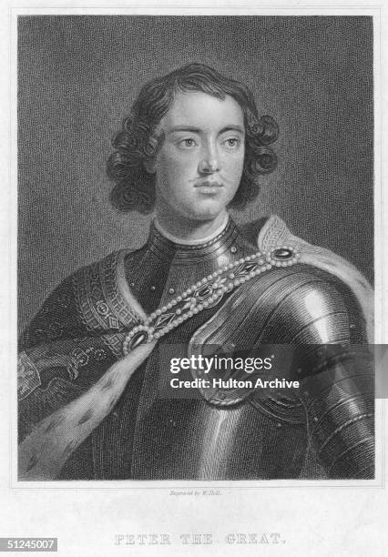 Circa 1700, Peter the Great in armour.