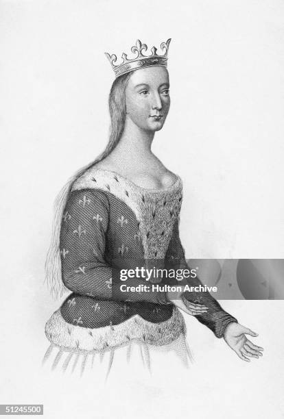 Circa 1400, Queen Isabella , wife of Richard II, King of England and subsequently Charles of Angouleme, Duc d'Orleans.