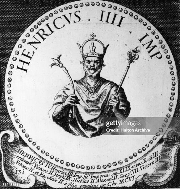 Circa 1078, Heinrich IV , Holy Roman Emperor of Germany from 1056. Excommunicated twice by Pope Gregory VII in 1076 and 1080.