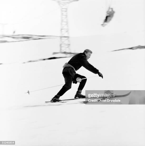 12th February 1962, An expert skier enjoying the 4 000 resort at Aviemore in the Cairngorm Mountains. Aviemore is the most developed ski resort in...